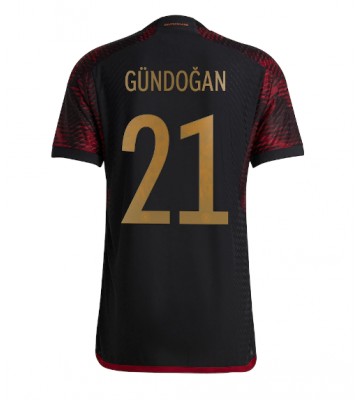 Niemcy Ilkay Gundogan #21 Koszulka Wyjazdowych MŚ 2022 Krótki Rękaw